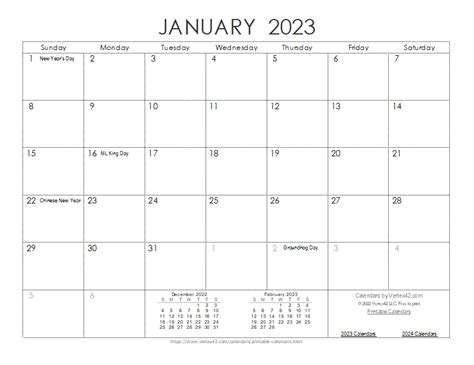 2023 Free Calendar Template
